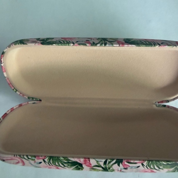 Flamingo Print Pink and Green sunglasses case - Picture 3 of 3